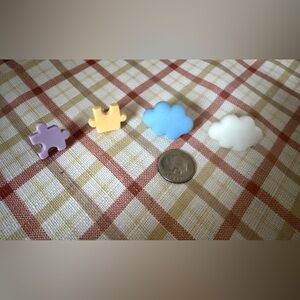 Abstract Stud Earrings Set | Puzzle & Cloud Shapes | Pastel Colors
